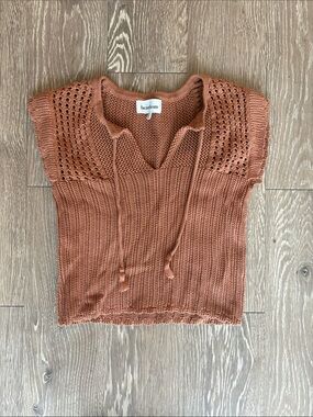 Heartloom Burnt Orange Knit Top